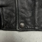 Oakwood Vintage Lederjacke in Schwarz, Größe L, Detail Druckknopf
