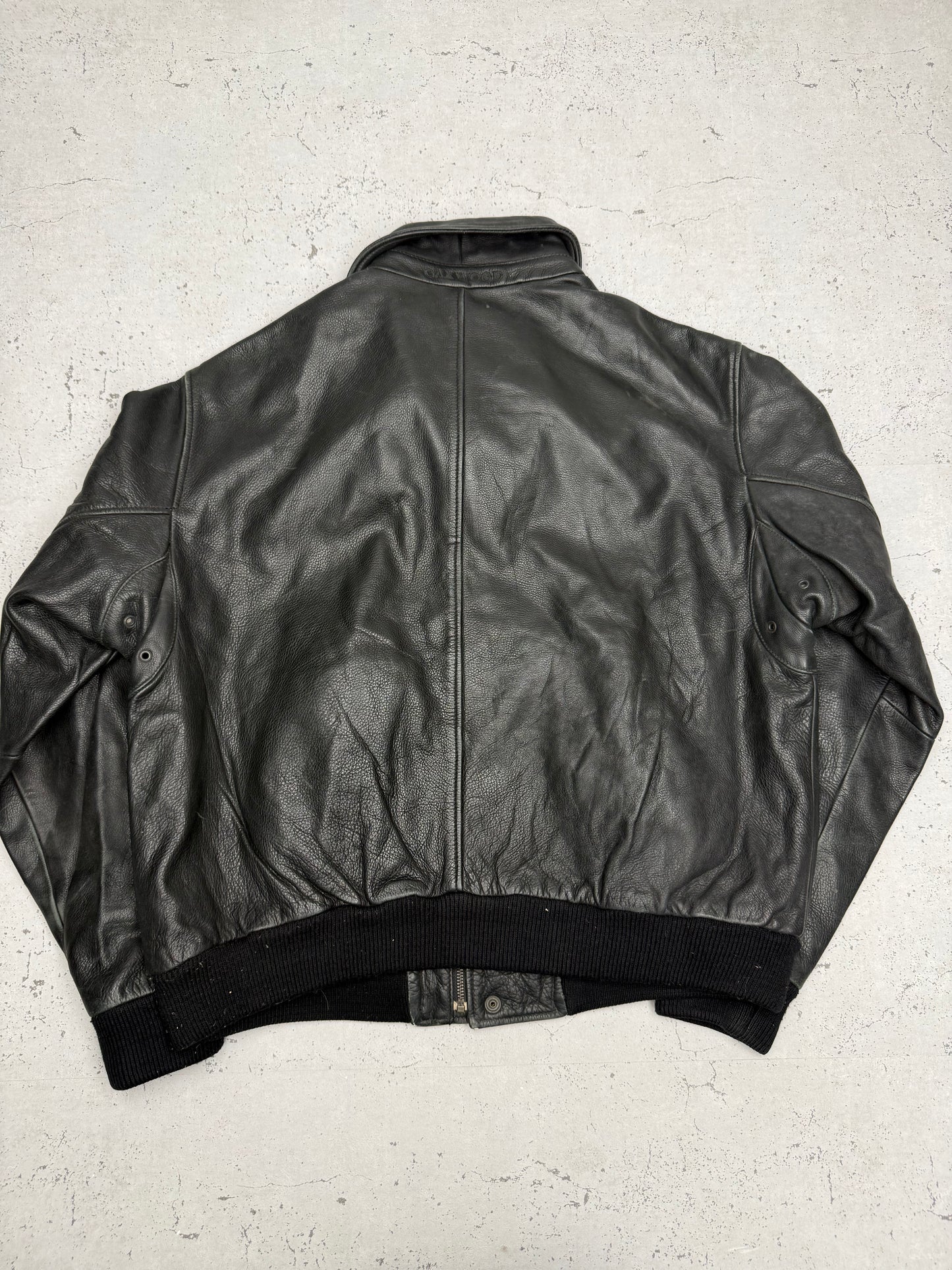 Oakwood Vintage Lederjacke in Schwarz, Größe L, Rückansicht