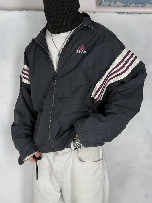 Adidas vintage Windbreaker Trackjacket Jacke schwarz XL