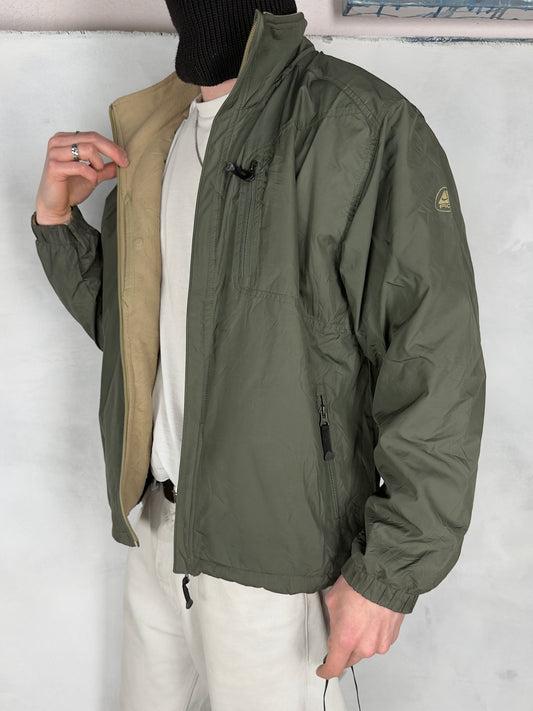 Nike ACG vintage 2in1 Wendejacke Fleece Softshell Jacke grün beige L