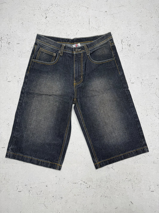 Brooklyn Basement Vintage Jeans-Shorts in Dark Denim, Größe 32, Vorderseite