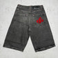 Southpole Vintage Jeansshorts in Schwarz, W34, Rückansicht
