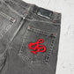 Southpole Vintage Jeansshorts in Schwarz, W34, Logo-Stickerei