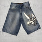 Lot29 Luxe Vintage Baggy Jeans-Shorts, Größe 32, Vorderseite