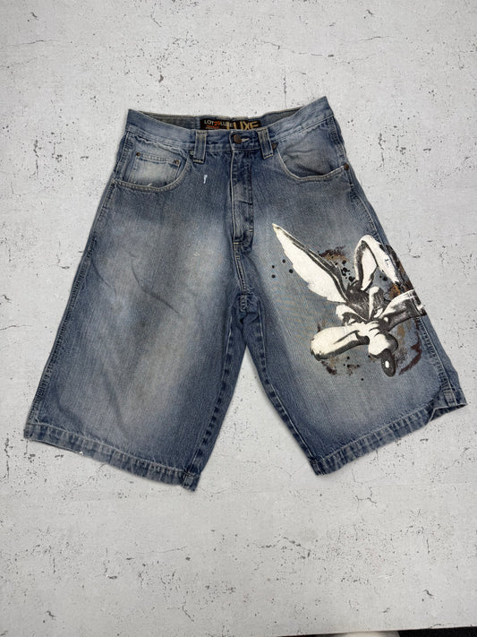 Lot29 Luxe Vintage Baggy Jeans-Shorts, Größe 32, Vorderseite