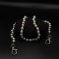 "Lunar Pearl" Chain – Y2K Perlen Hosenkette mit Strass-Details Silber Weiß Streetwear
