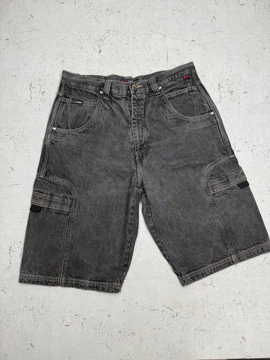 Fubu Vintage Cargo Shorts in Grau, Größe W36, Vorderseite