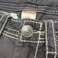 True Religion Vintage Cargoshorts in Anthrazit, W28, Detail Knopf