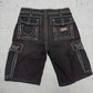 True Religion Vintage Cargoshorts in Anthrazit, W28, Rückansicht