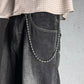 "Chrome Pulse" Streetwear silber Hosenkette mit Silber Perlen Y2K Pants Chain
