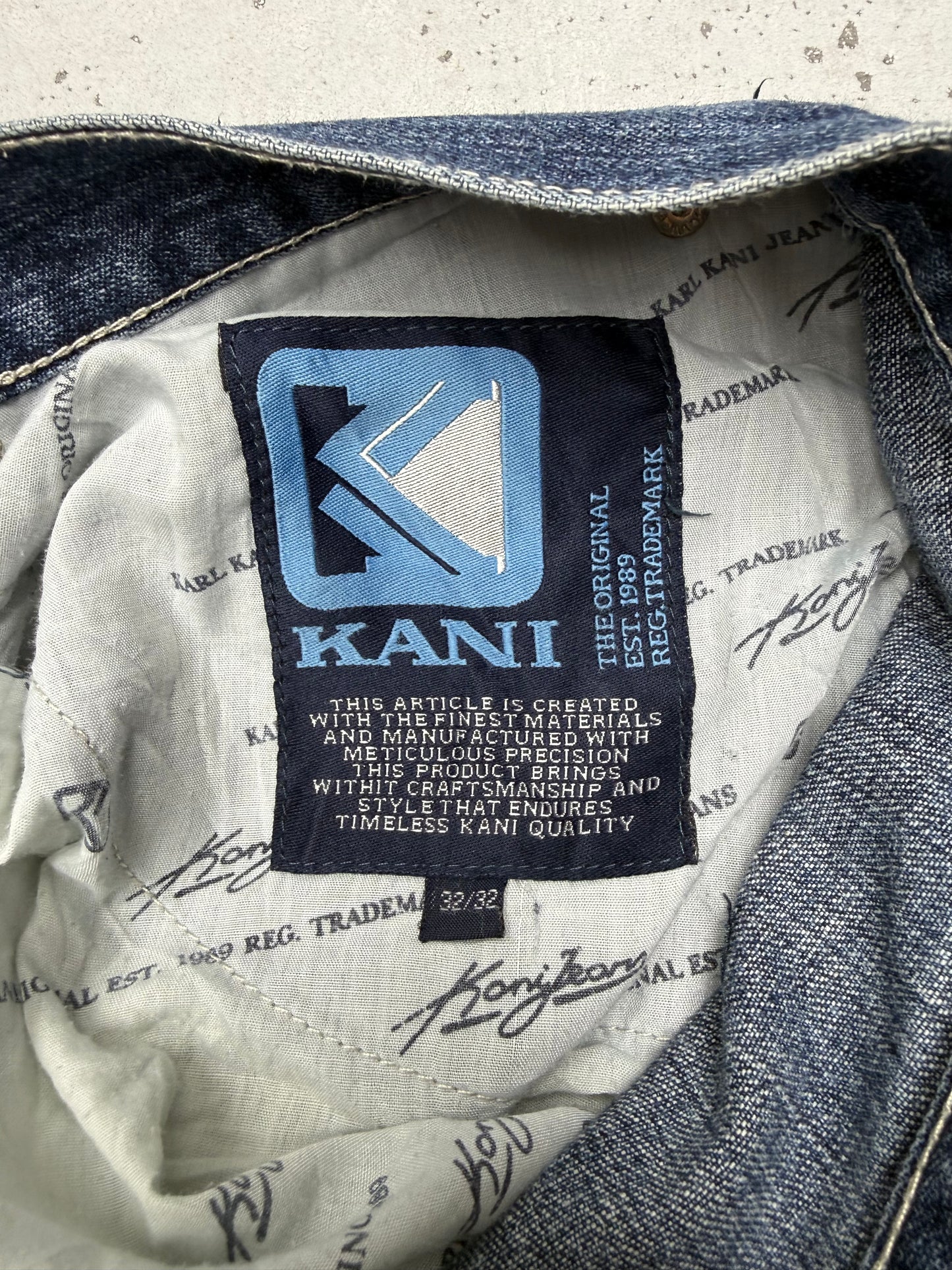 Karl Kani Jeans Vintage Baggy Fit in Blau, Größe W32/L32, Etikett