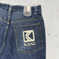 Karl Kani Jeans Vintage Baggy Fit in Blau, Größe W32/L32, Logo-Closeup