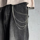 "Urban Edge" Streetwear Hosenkette dreireihiges Design Silber Pants Chain