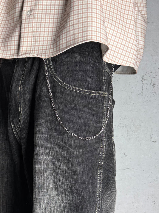 "Simple" Streetwear Hosenkette silberfarben Y2K