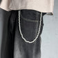 "Lunar Pearl" Chain – Y2K Perlen Hosenkette mit Strass-Details Silber Weiß Streetwear