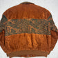 Vintage Suede Lederjacke mit Aztec-Muster in Braun, Rückansicht