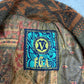 Vintage Suede Lederjacke mit Aztec-Muster in Braun, Etikett