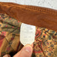 Vintage Suede Lederjacke mit Aztec-Muster in Braun, Material-Etikett