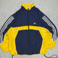 Adidas Vintage Windbreaker in Navy Gelb, Vorderseite