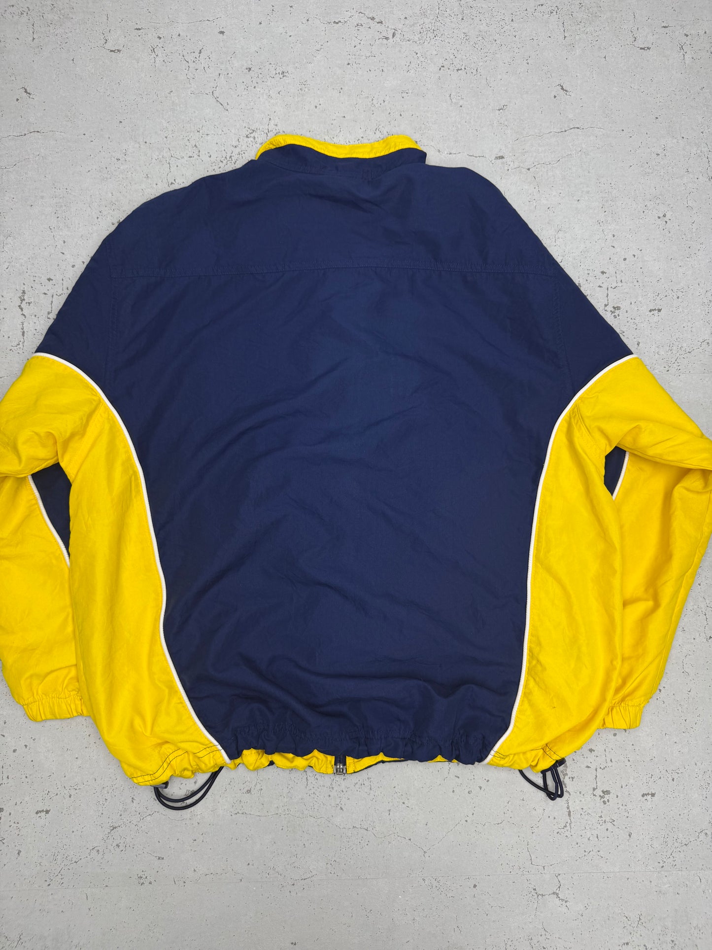 Adidas Vintage Windbreaker in Navy Gelb, Rückseite