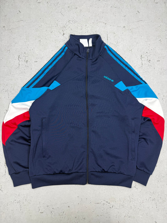 Adidas Vintage Trackjacket in Navy, Größe L, Vorderseite