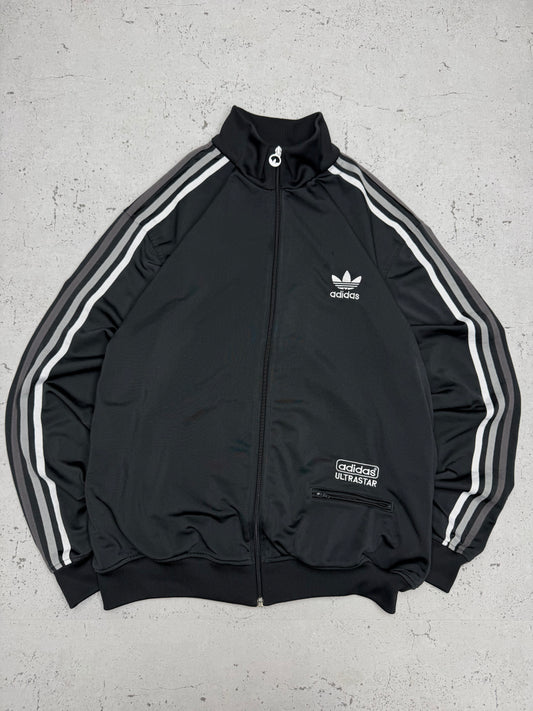 Adidas Ultrastar Trainingsjacke Vintage in Schwarz, Größe L, Vorderseite