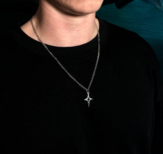 Silberkette mit Stern-Anhänger – Y2K Star Necklace | Streetwear Surfer Hip Hop Look