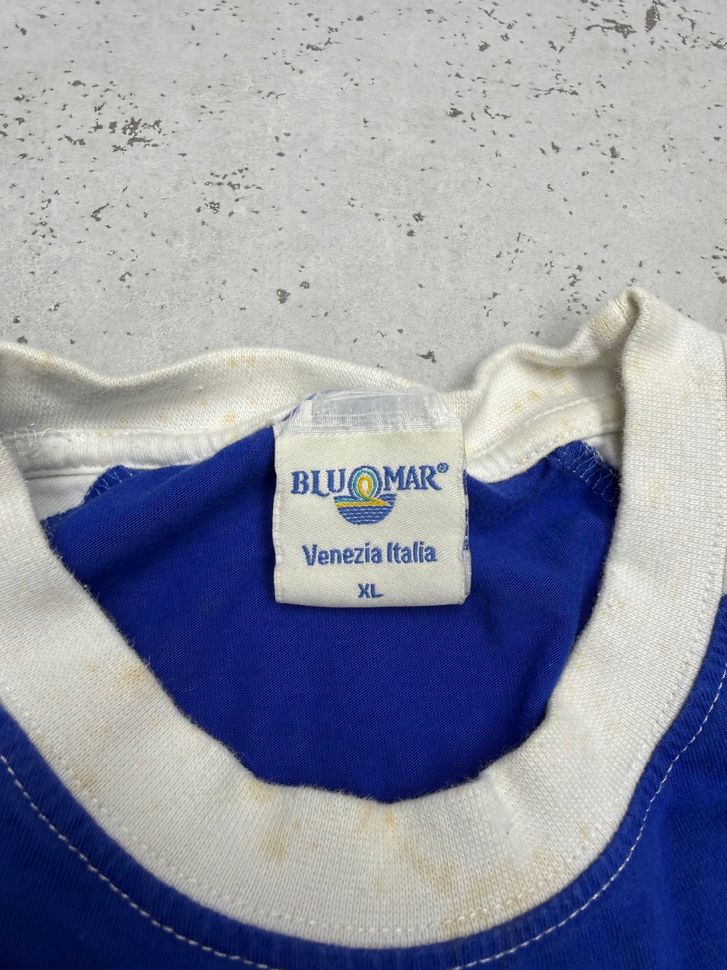 Blu Mar Venezia Italia Vintage T-Shirt in Blau, Größe XL, Etikett