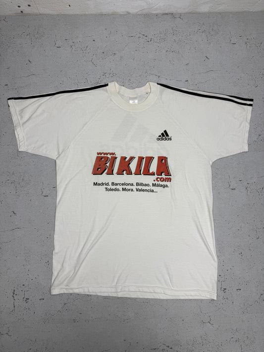 Adidas Bikila.com Vintage Eventshirt in Weiß, Vorderseite
