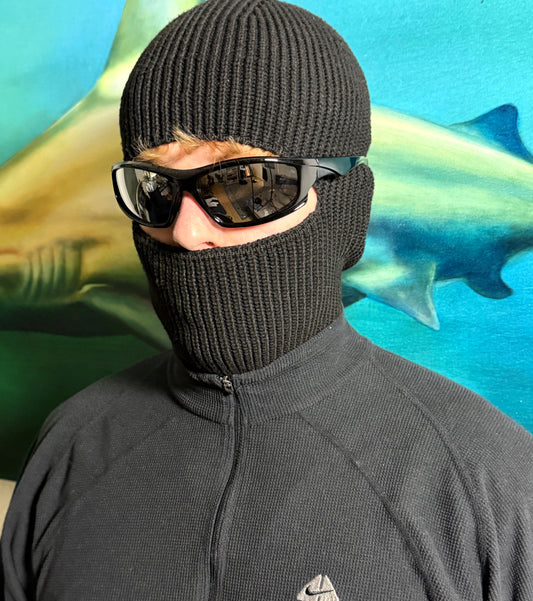 Schwarze Sport-Sonnenbrille • Futuristic Y2K Vibe