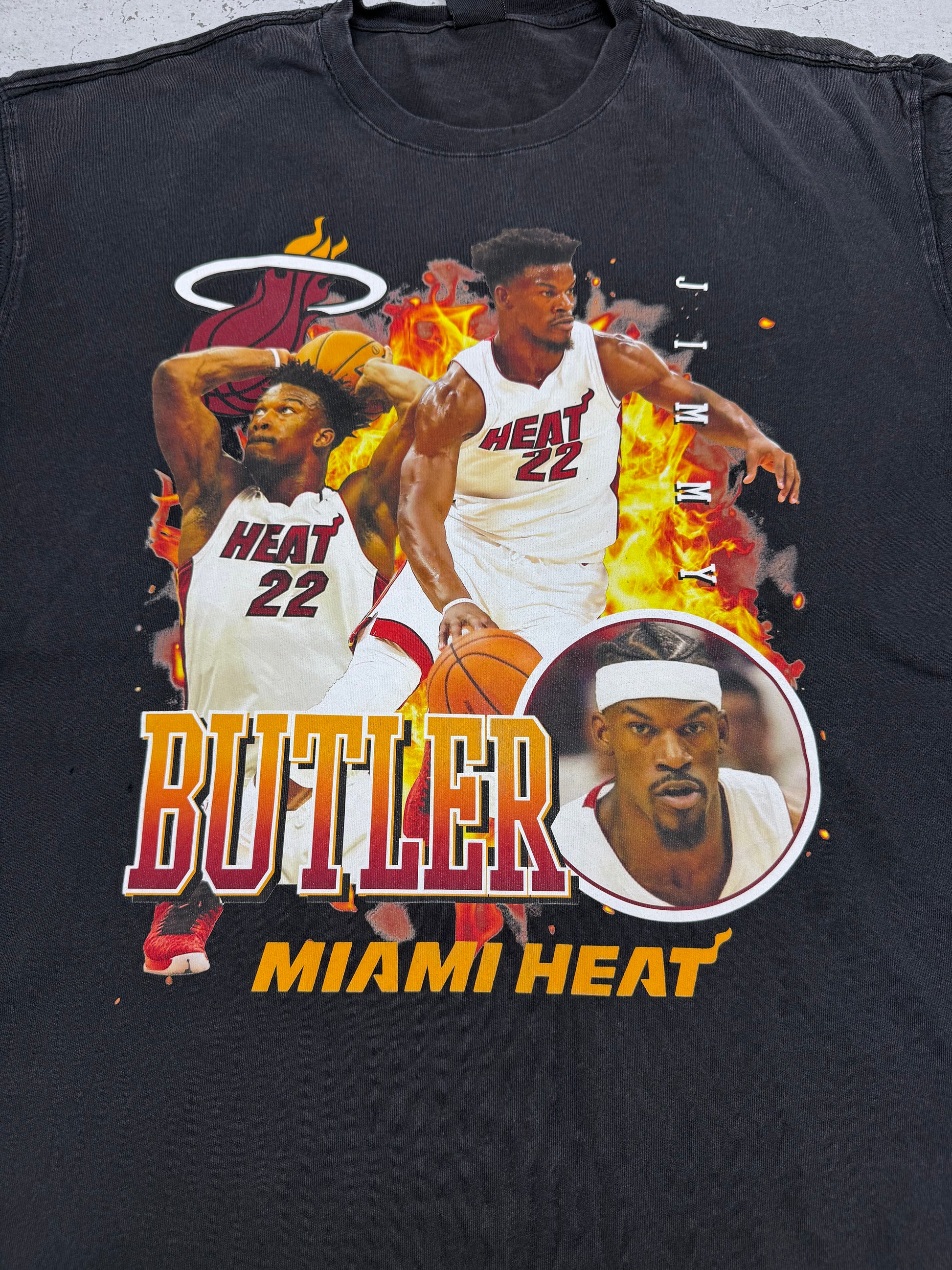 Ultra Game Jimmy Butler Miami Heat Vintage T-Shirt in Schwarz, Größe M, Logo-Detail