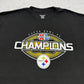 Reebok Steelers Vintage Super Bowl Shirt in Schwarz, Größe XL, Logo-Closeup