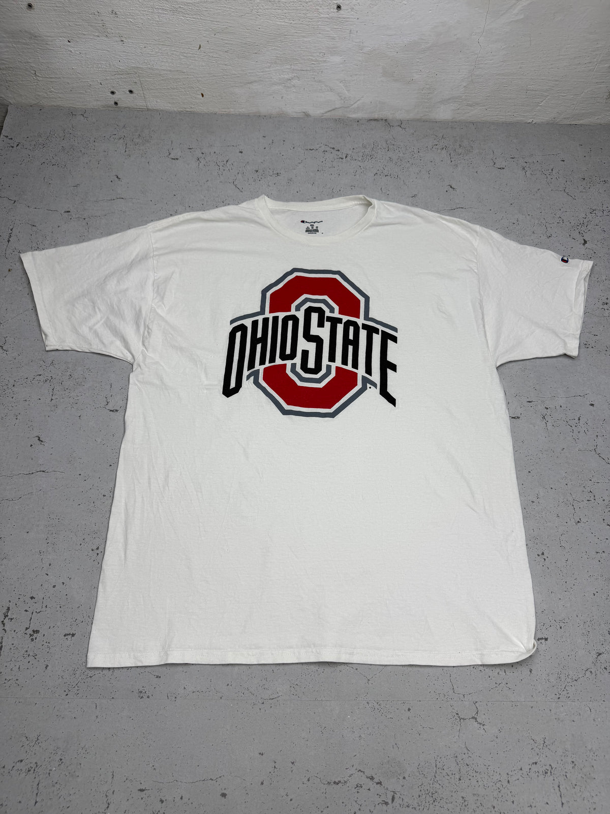 Champion Ohio State Vintage Shirt in Weiß, Größe XXL, Vorderseite