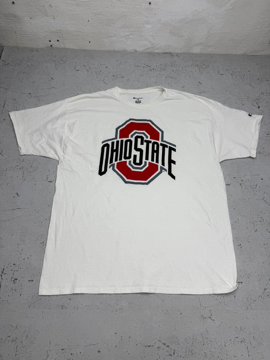 Champion Ohio State Vintage Shirt in Weiß, Größe XXL, Vorderseite