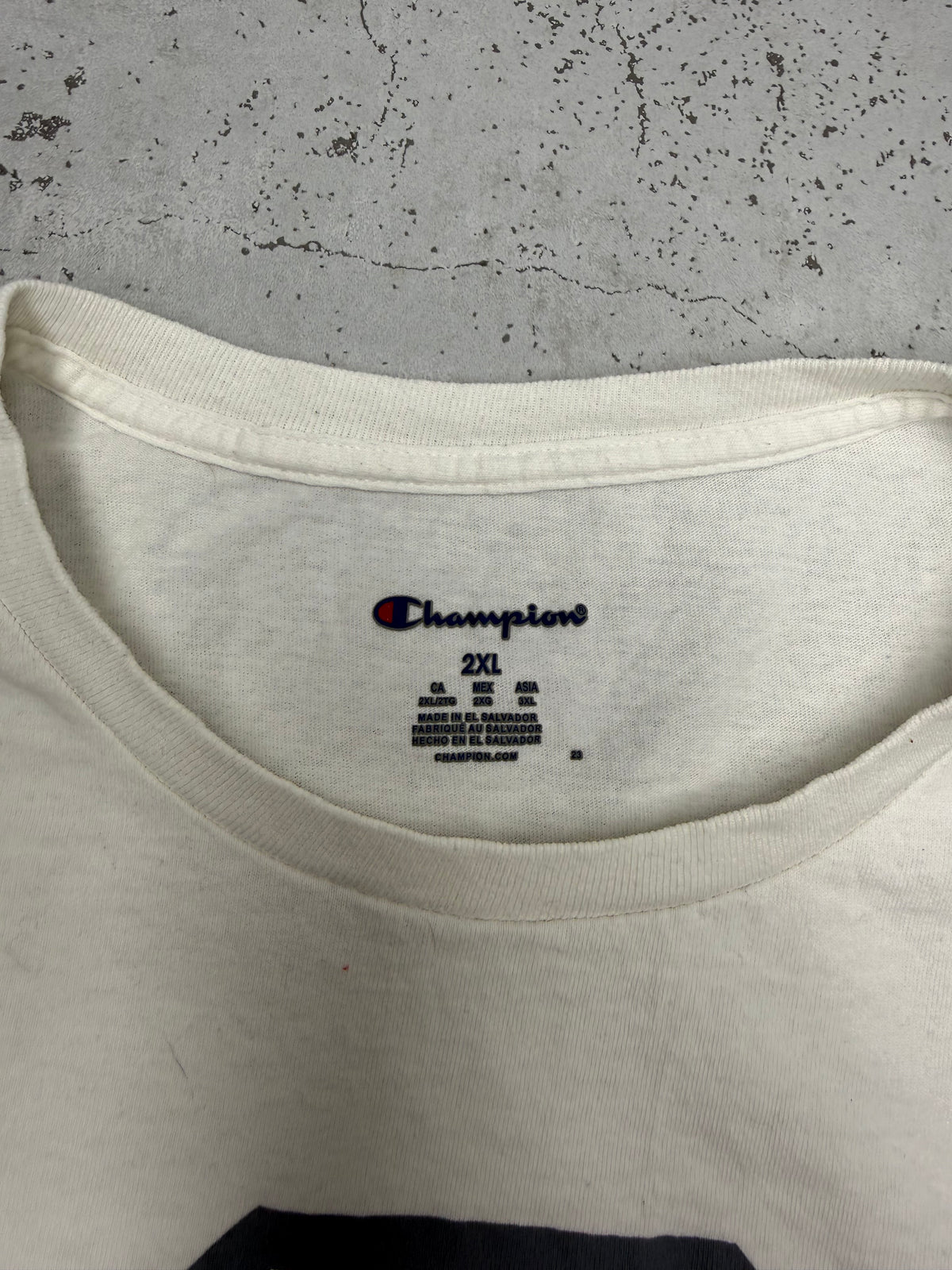 Champion Ohio State Vintage Shirt in Weiß, Größe XXL, Etikett