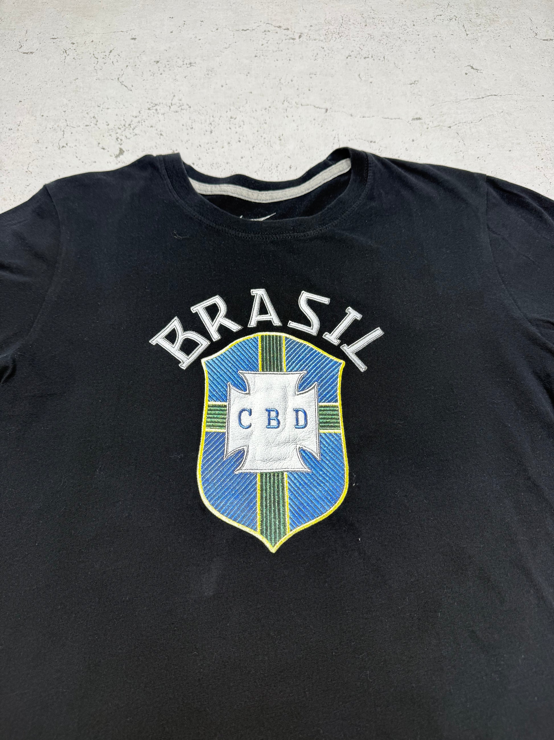 Nike Brasil CBD Vintage T-Shirt in Schwarz, Größe L, Logo-Detail