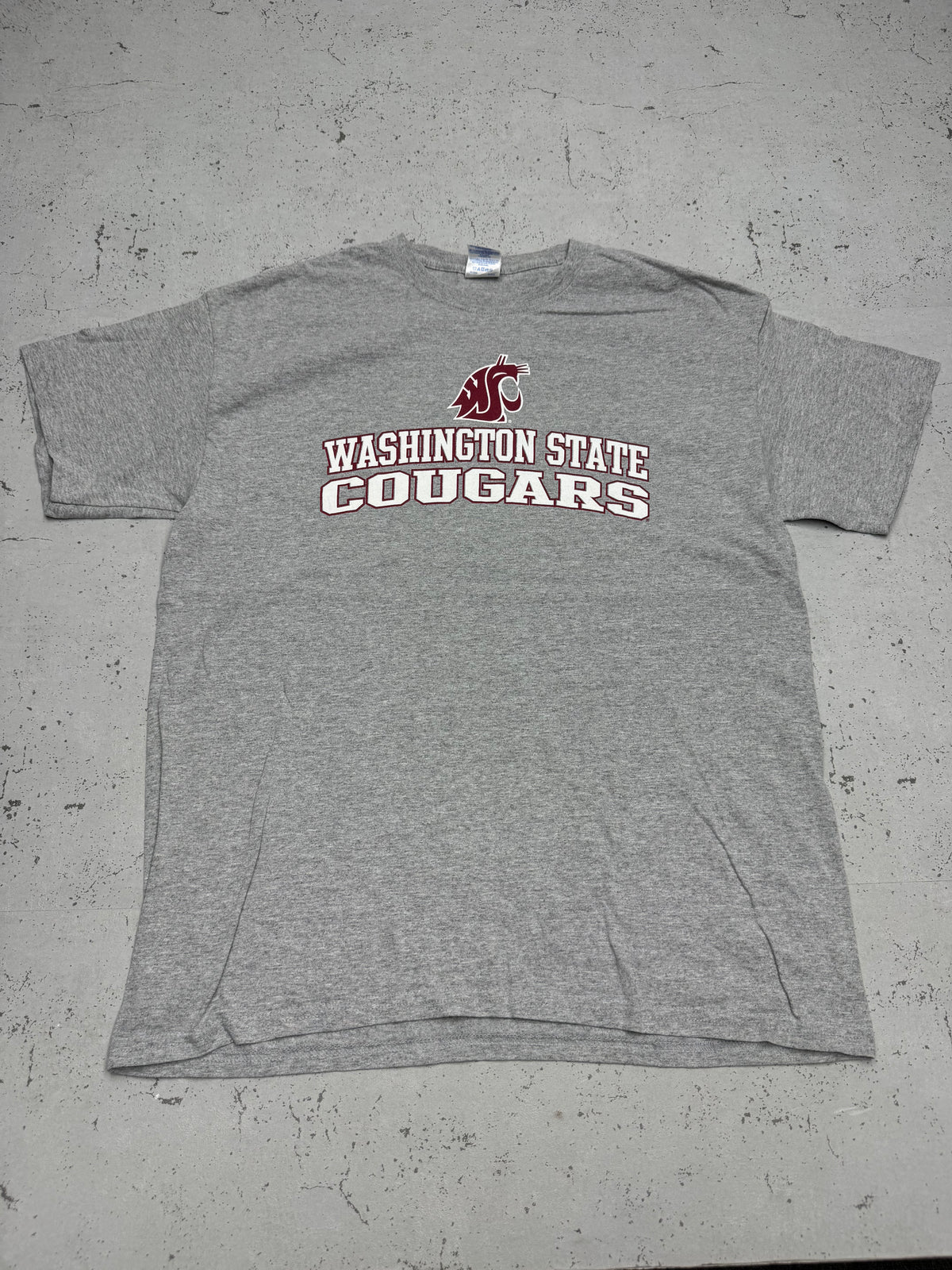 Washington State Cougars Vintage College Shirt in Grau, Größe L, Vorderseite