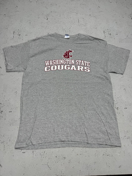 Washington State Cougars Vintage College Shirt in Grau, Größe L, Vorderseite