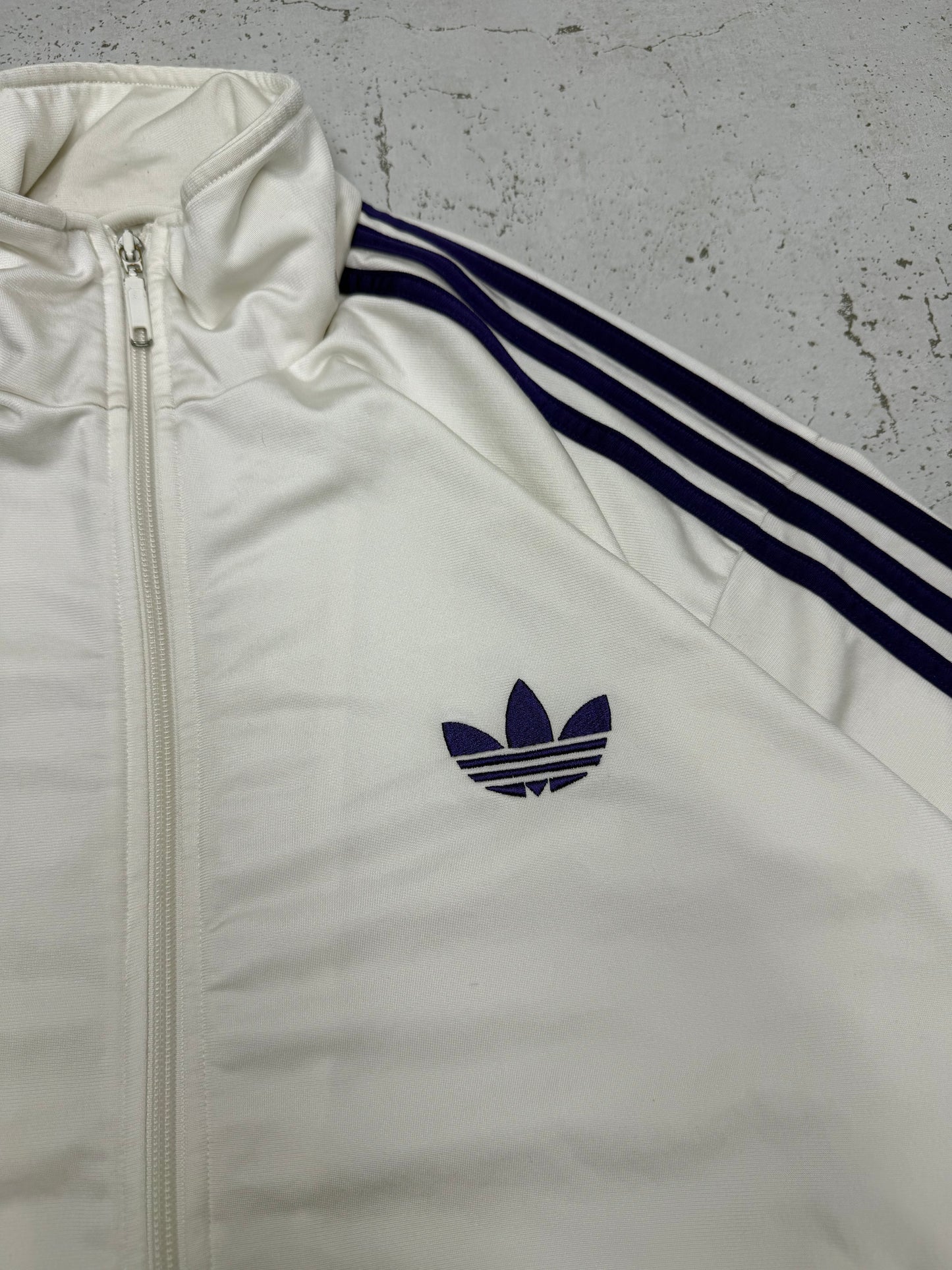 Adidas Originals Firebird Trainingsjacke in Weiß, Größe XL, Logo-Detail