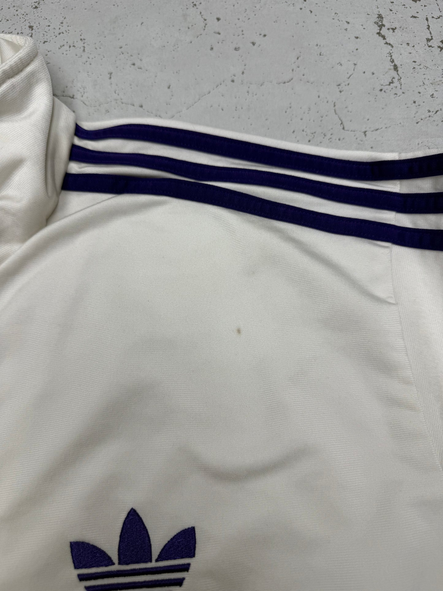 Adidas Originals Firebird Trainingsjacke in Weiß, Größe XL, leichte Verfärbung