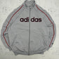 Adidas Vintage Trainingsjacke in Grau Rot, Vorderseite