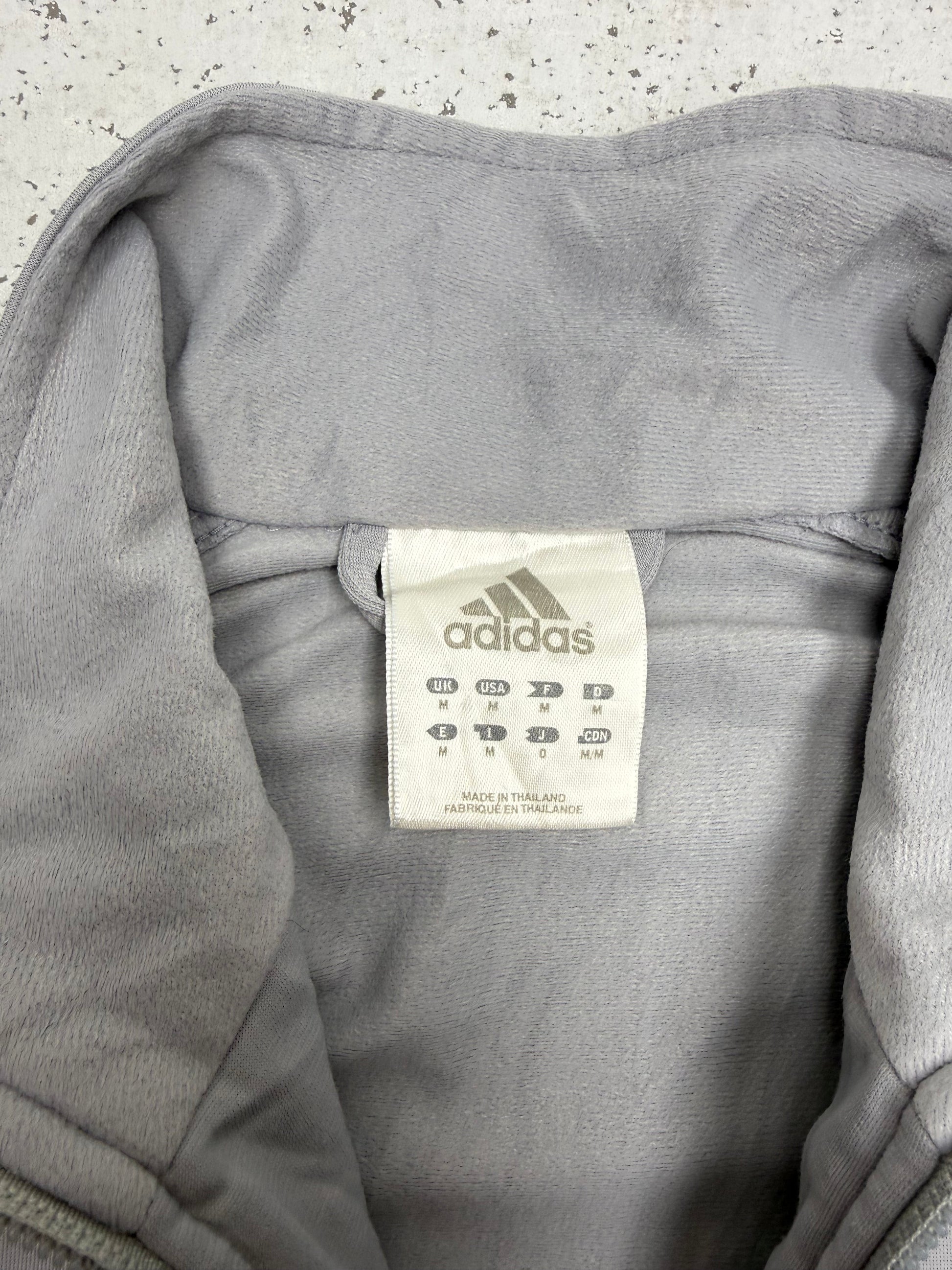 Adidas Vintage Trainingsjacke in Grau Rot, Etikett