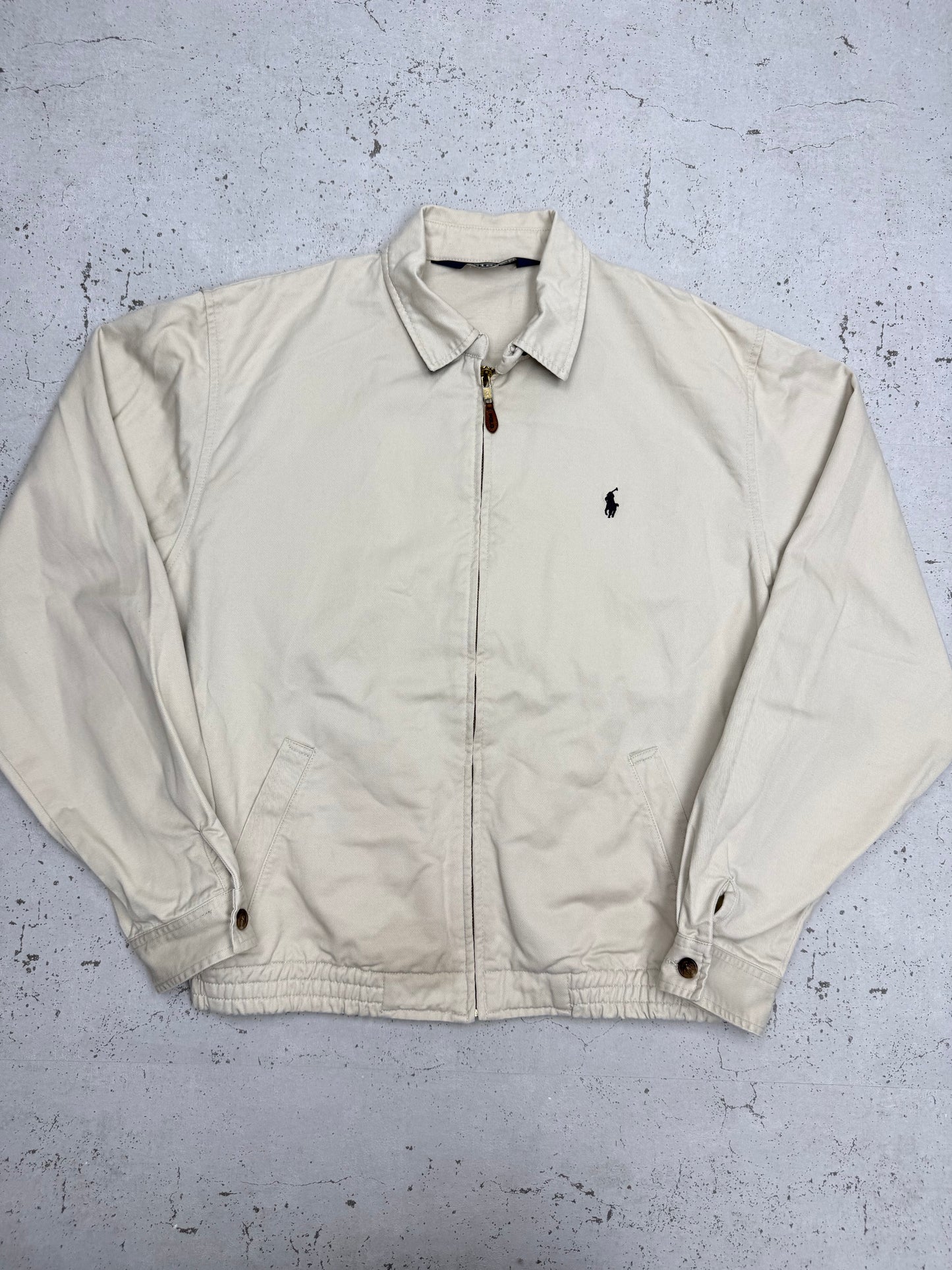 Polo Ralph Lauren Vintage Harrington Jacke in Beige, Vorderansicht