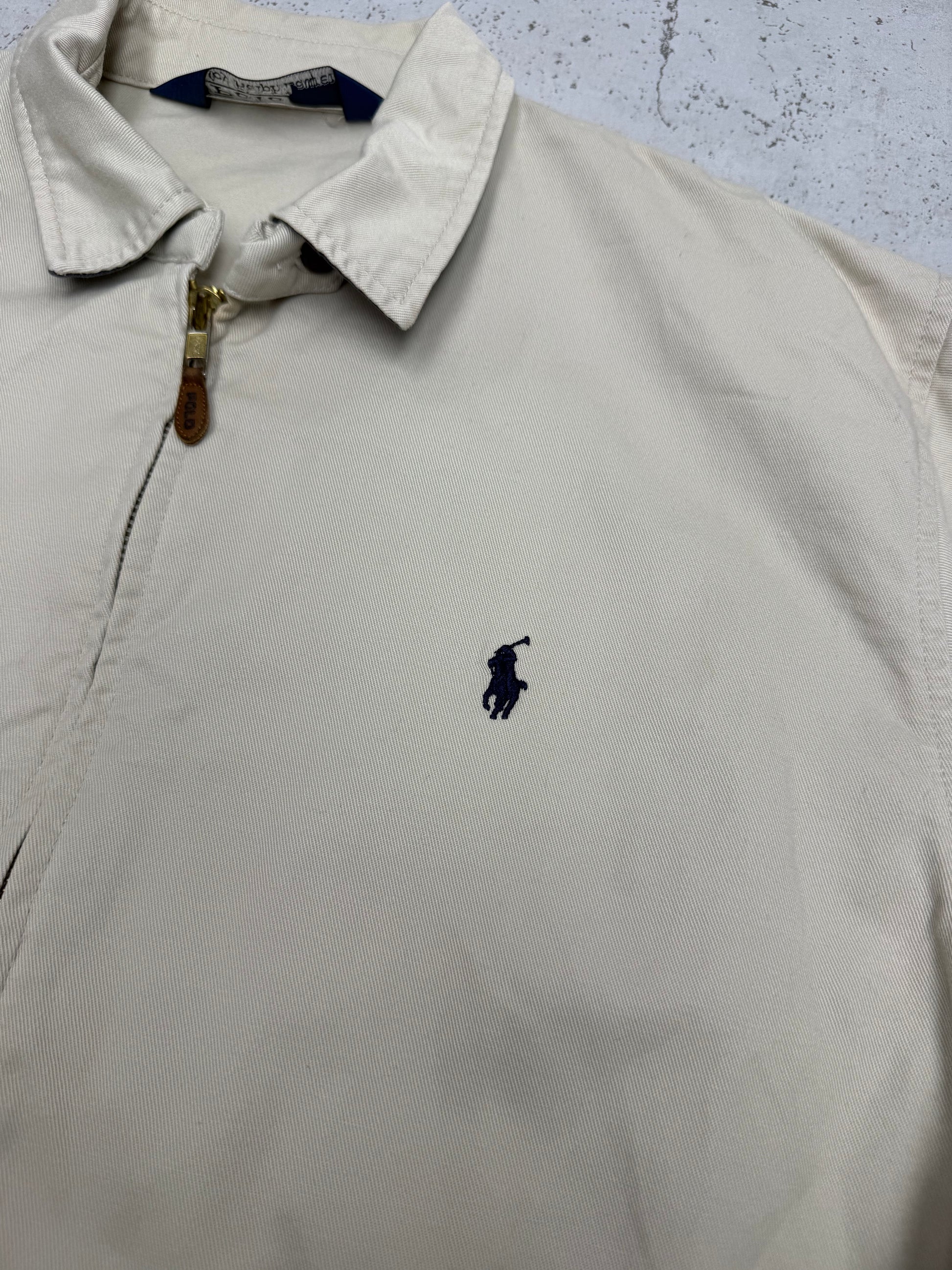 Polo Ralph Lauren Vintage Harrington Jacke in Beige, Logo-Detail