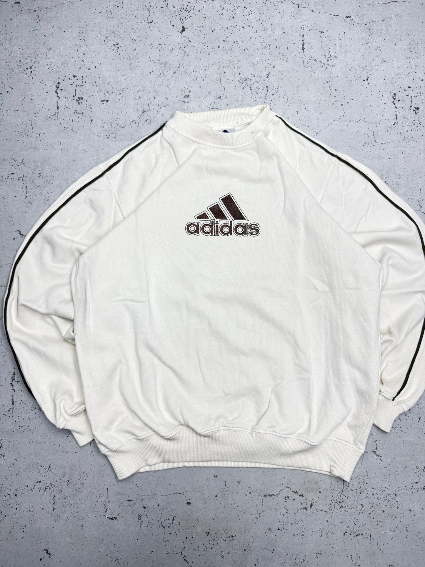 Adidas Vintage Sweatshirt in Weiß, Vorderansicht