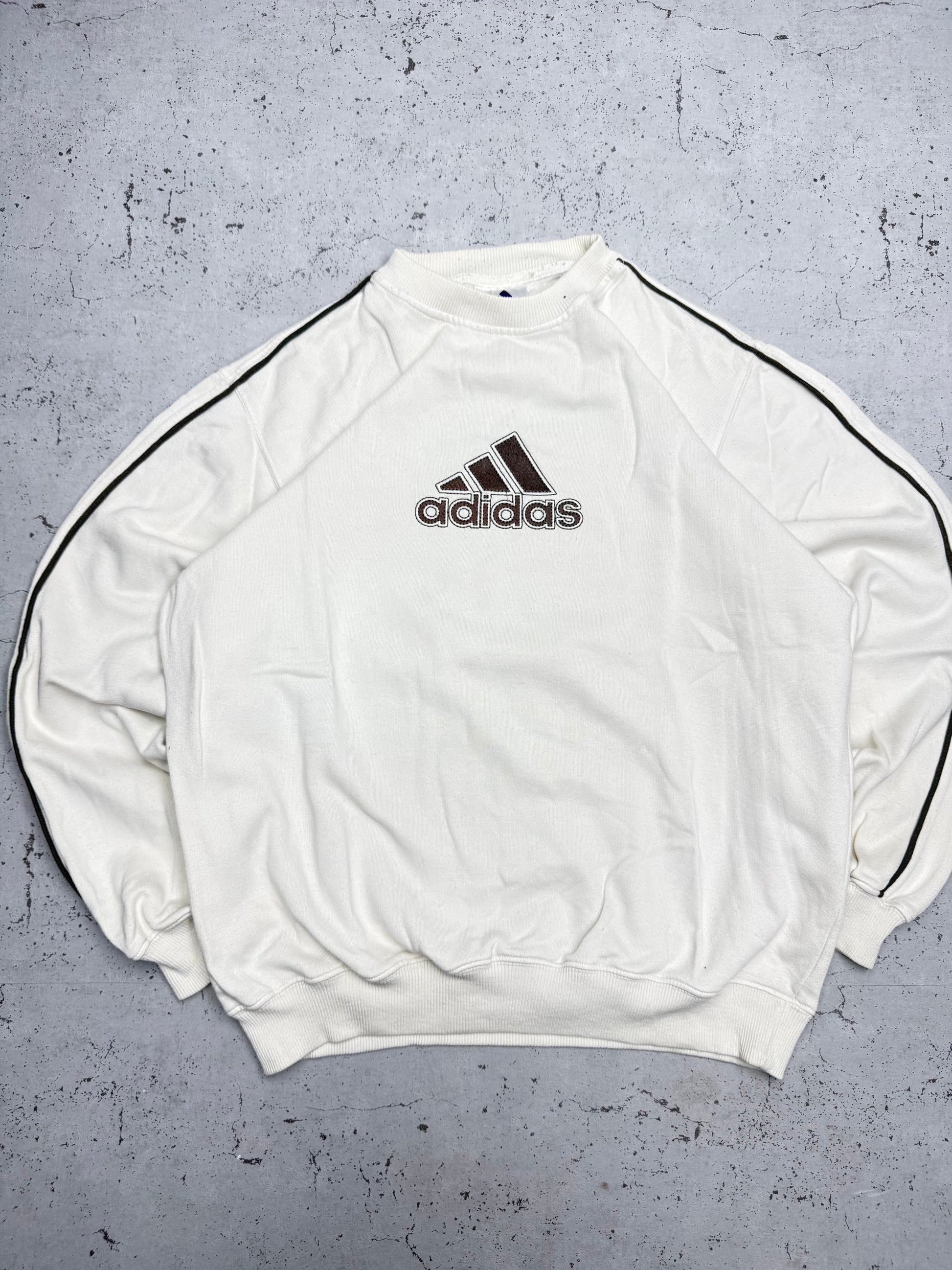 Adidas Vintage Sweatshirt in Weiß, Vorderansicht