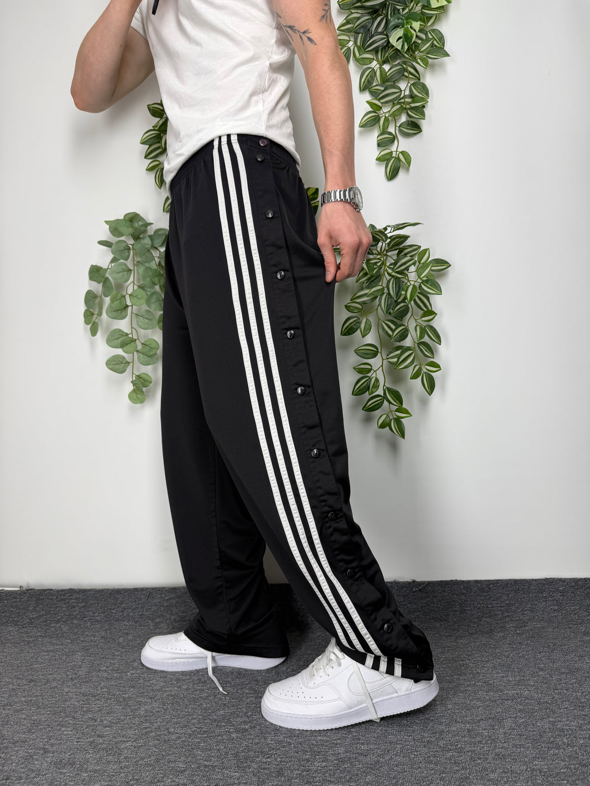 Adidas Snap Pants Vintage Trackpants in Schwarz, Größe L, Fitpic