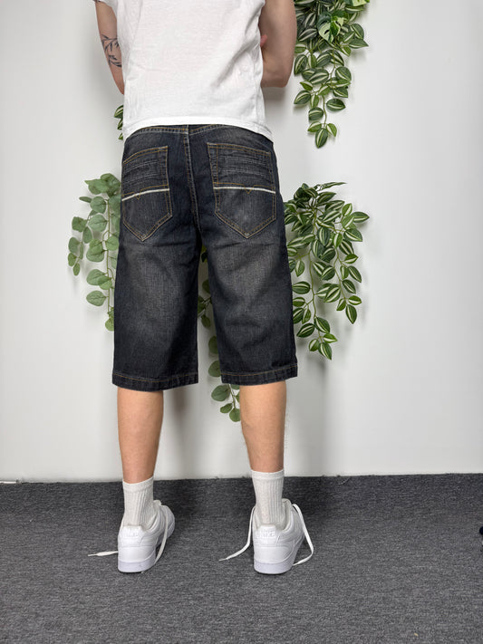 Brooklyn Basement Vintage Jeans-Shorts in Dark Denim, Größe 32, Fitpic