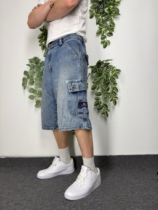 Southpole Vintage Cargoshorts in Hellblau, W34, Fitpic