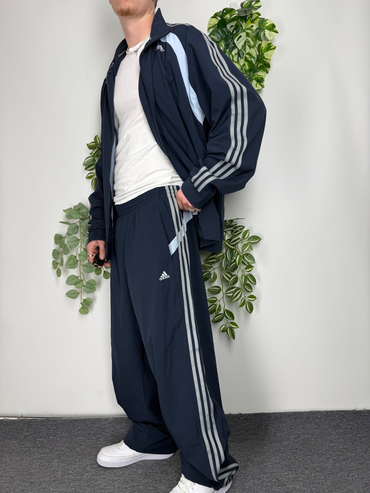 Adidas Vintage Clima365 Trainingsanzug in Navy, Größe L, Fitpic